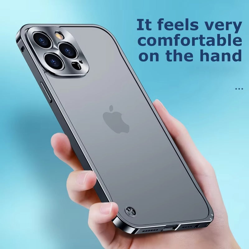 Premium iPhone Case Magnetic Aluminum Alloy Frame — Frosted PC Back Cover, Slim Protective Design, Lightweight Scratch-Resistant Metal Phone Shell
