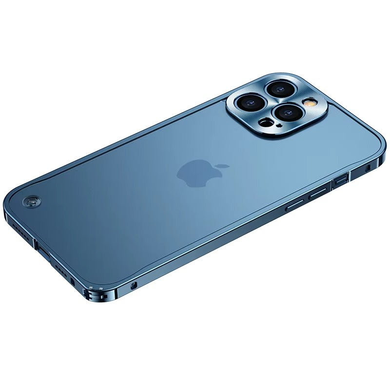 Premium iPhone Case Magnetic Aluminum Alloy Frame — Frosted PC Back Cover, Slim Protective Design, Lightweight Scratch-Resistant Metal Phone Shell