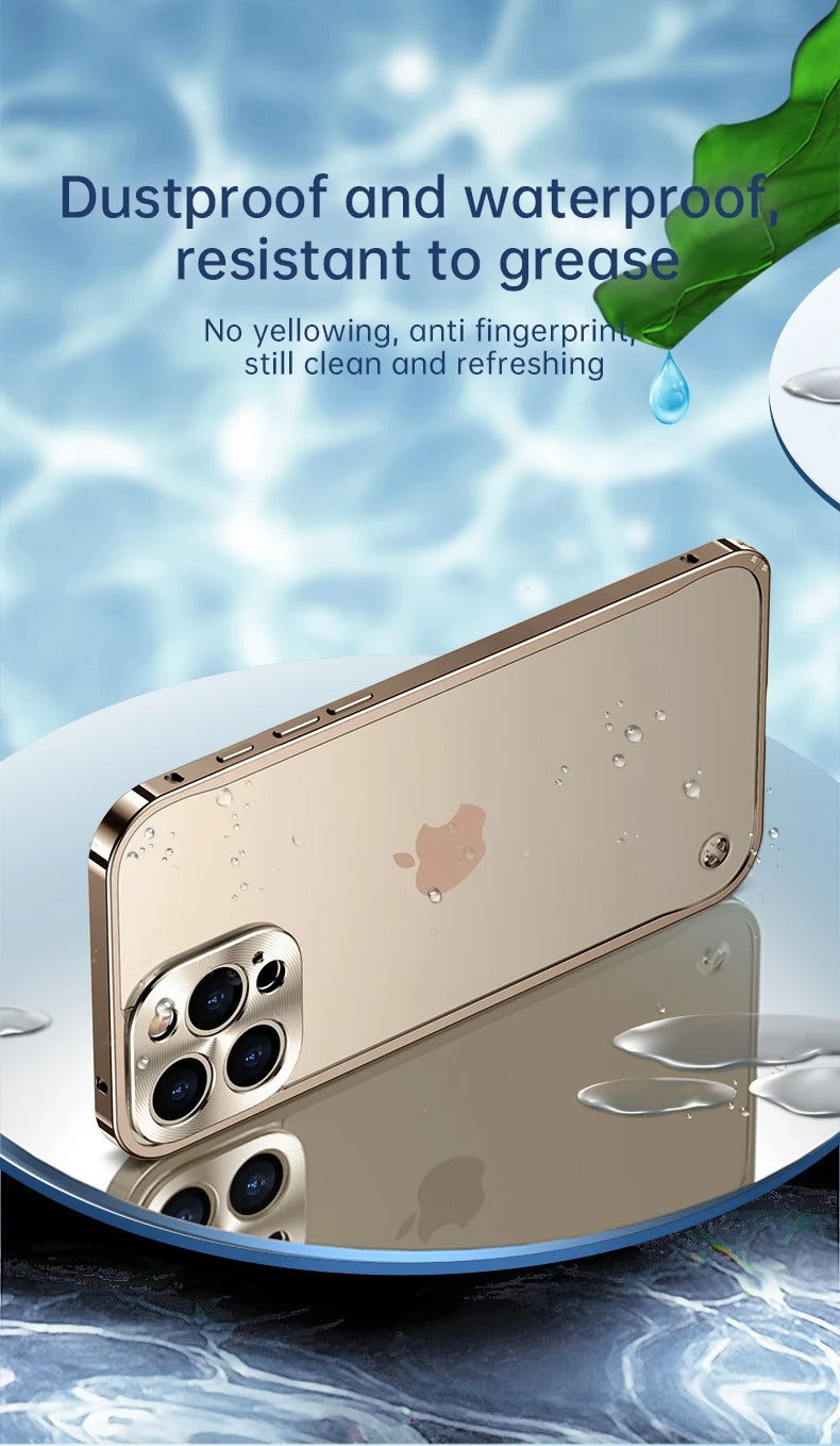Premium iPhone Case Magnetic Aluminum Alloy Frame — Frosted PC Back Cover, Slim Protective Design, Lightweight Scratch-Resistant Metal Phone Shell