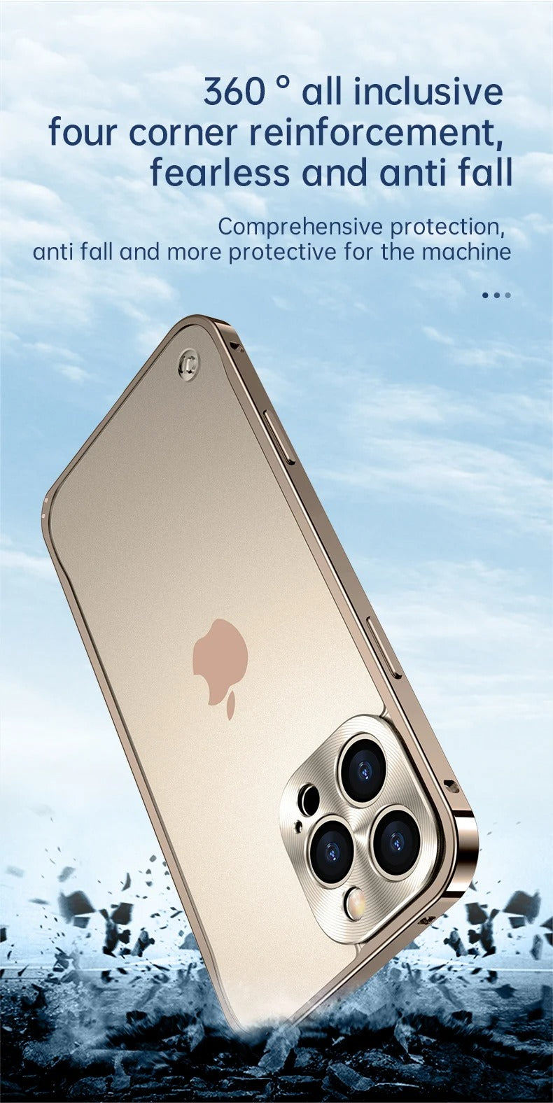 Premium iPhone Case Magnetic Aluminum Alloy Frame — Frosted PC Back Cover, Slim Protective Design, Lightweight Scratch-Resistant Metal Phone Shell