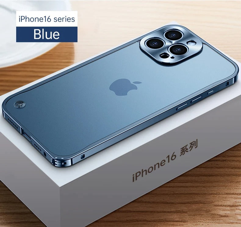 Premium iPhone Case Magnetic Aluminum Alloy Frame — Frosted PC Back Cover, Slim Protective Design, Lightweight Scratch-Resistant Metal Phone Shell