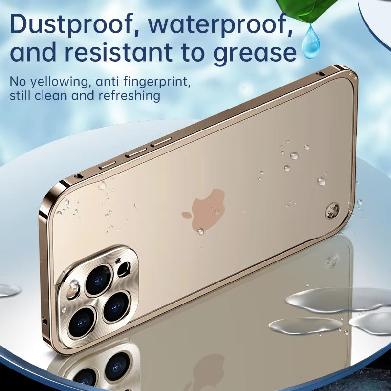 Premium iPhone Case Magnetic Aluminum Alloy Frame — Frosted PC Back Cover, Slim Protective Design, Lightweight Scratch-Resistant Metal Phone Shell