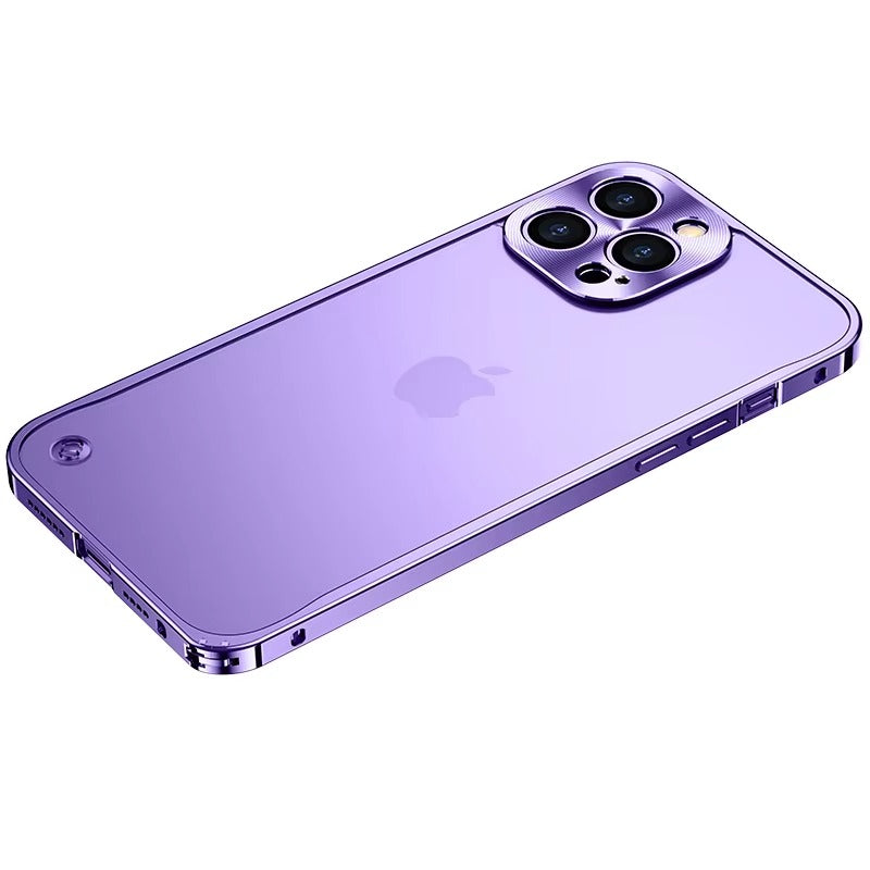 Premium iPhone Case Magnetic Aluminum Alloy Frame — Frosted PC Back Cover, Slim Protective Design, Lightweight Scratch-Resistant Metal Phone Shell