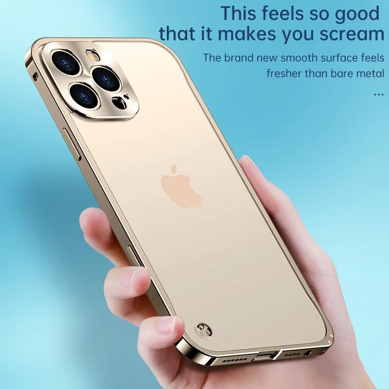 Premium iPhone Case Magnetic Aluminum Alloy Frame — Frosted PC Back Cover, Slim Protective Design, Lightweight Scratch-Resistant Metal Phone Shell