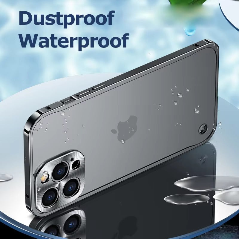 Premium iPhone Case Magnetic Aluminum Alloy Frame — Frosted PC Back Cover, Slim Protective Design, Lightweight Scratch-Resistant Metal Phone Shell