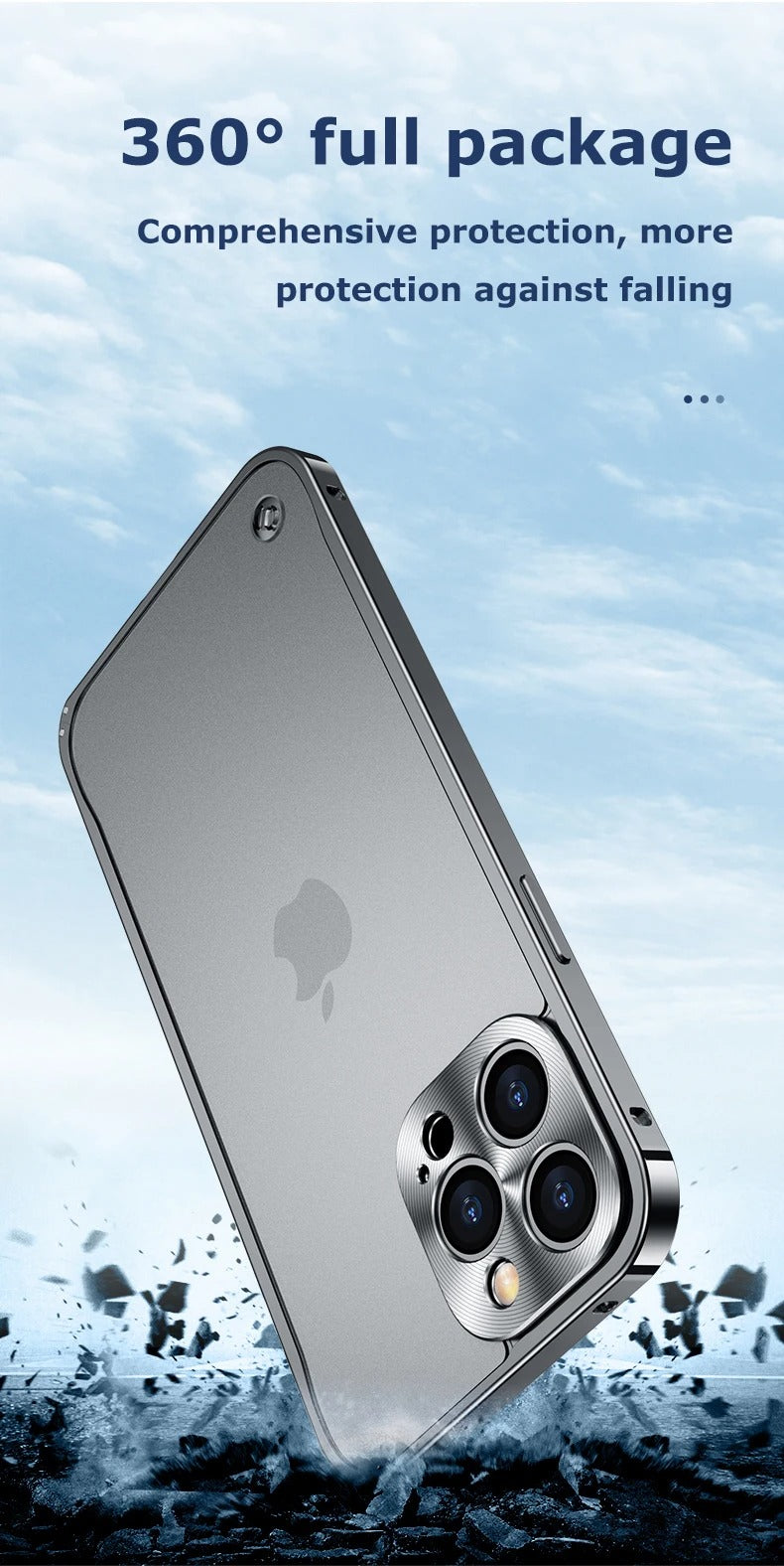 Premium iPhone Case Magnetic Aluminum Alloy Frame — Frosted PC Back Cover, Slim Protective Design, Lightweight Scratch-Resistant Metal Phone Shell