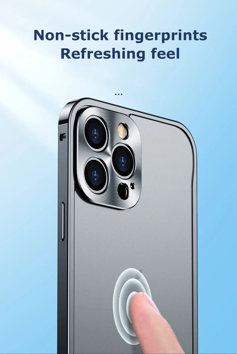 Premium iPhone Case Magnetic Aluminum Alloy Frame — Frosted PC Back Cover, Slim Protective Design, Lightweight Scratch-Resistant Metal Phone Shell