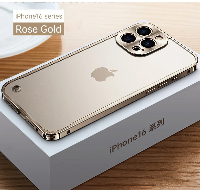 Premium iPhone Case Magnetic Aluminum Alloy Frame — Frosted PC Back Cover, Slim Protective Design, Lightweight Scratch-Resistant Metal Phone Shell