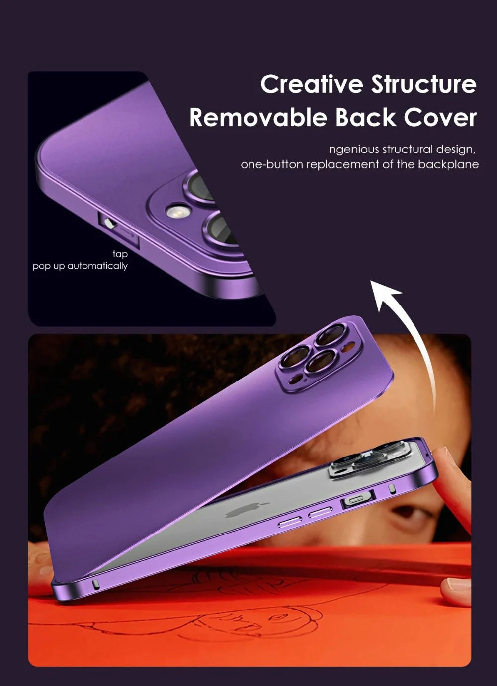 Premium iPhone Case Magnetic Aluminum Alloy Frame — Frosted PC Back Cover, Slim Shockproof Protective Shell, Lightweight Scratch-Resistant Metal Design
