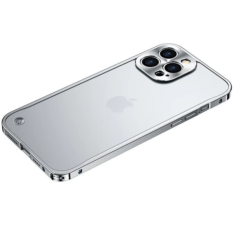 Premium iPhone Case Magnetic Aluminum Alloy Frame — Frosted PC Back Cover, Slim Shockproof Protective Shell, Lightweight Scratch-Resistant Metal Design