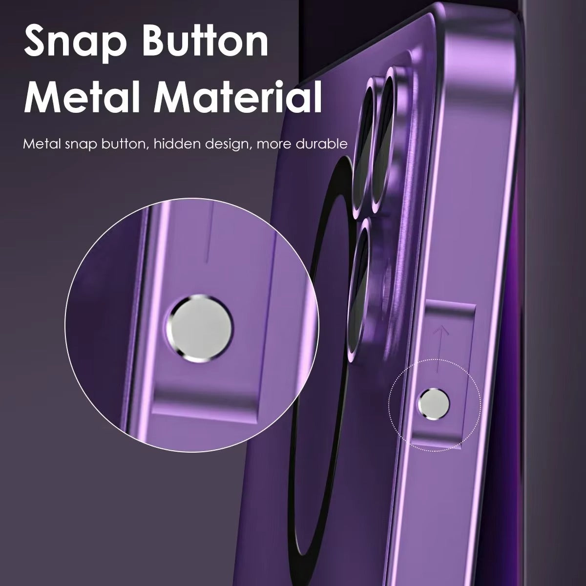 Premium iPhone Case Magnetic Aluminum Metal Frame — PC Backboard Hard Cover, MagSafe Wireless Charging Compatible, Shockproof Matte Anti-Fingerprint Design