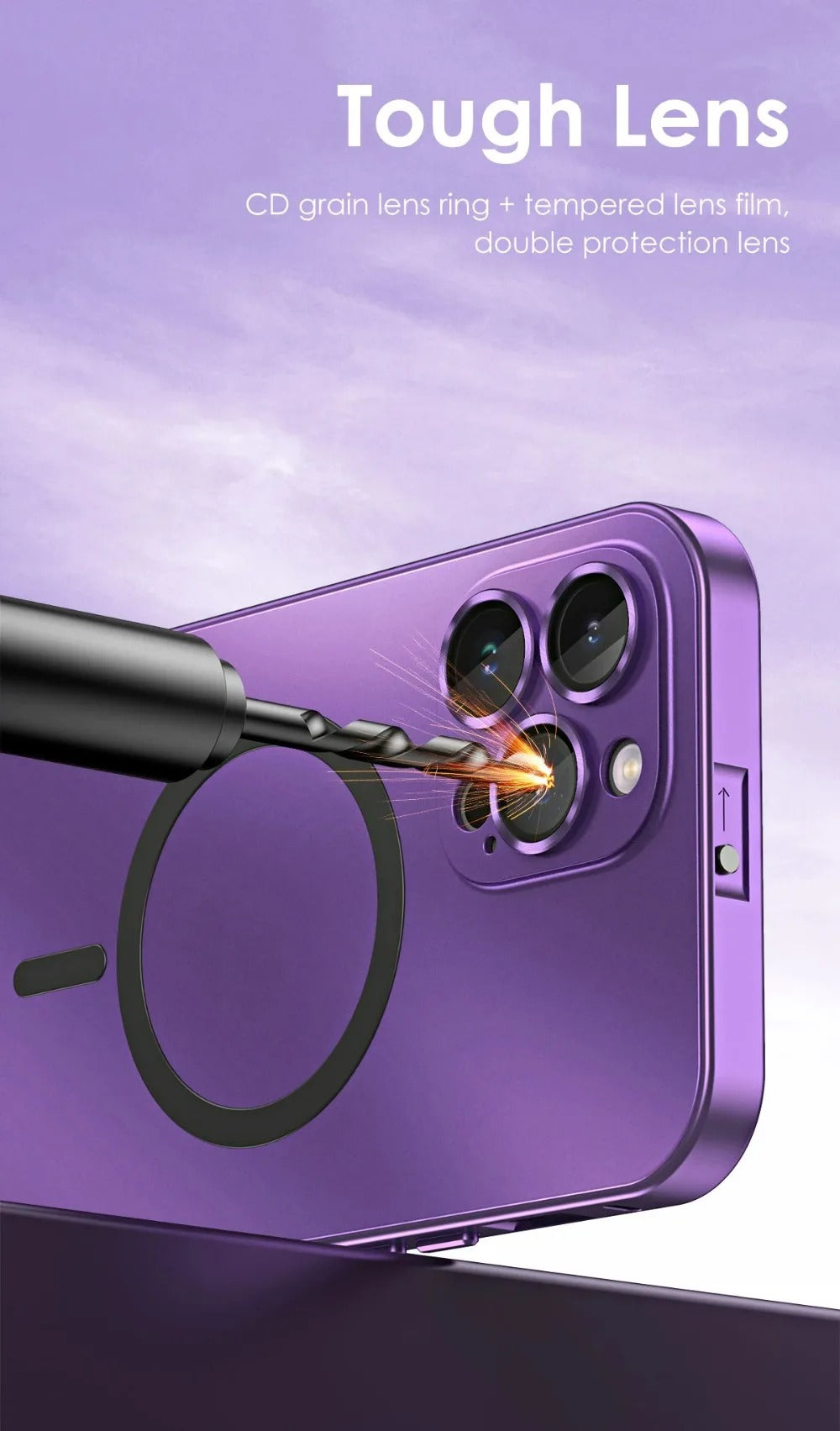 Premium iPhone Case Magnetic Aluminum Metal Frame — PC Backboard Hard Cover, MagSafe Wireless Charging Compatible, Shockproof Matte Anti-Fingerprint Design