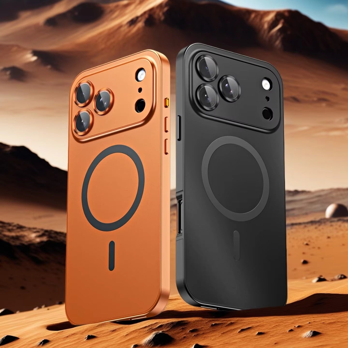 Premium iPhone Case Magnetic Aluminum Metal Frame — PC Backboard Hard Cover, MagSafe Wireless Charging Compatible, Shockproof Matte Anti-Fingerprint Design