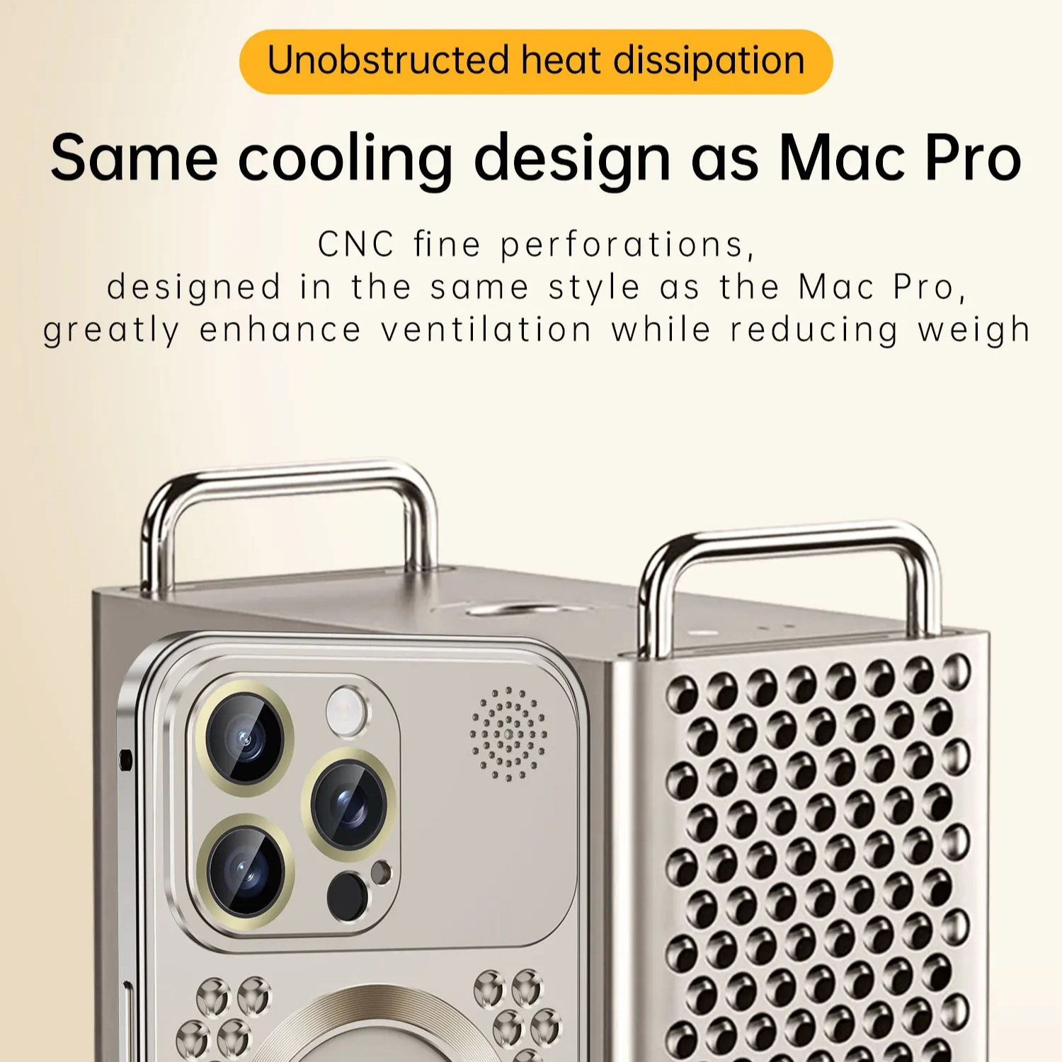 Premium iPhone Heat Dissipation Metal Case — Magnetic Aluminum Cover with MagSafe Compatibility, Dual Layer Shockproof Design, Slim Scratch-Resistant Protective Finish