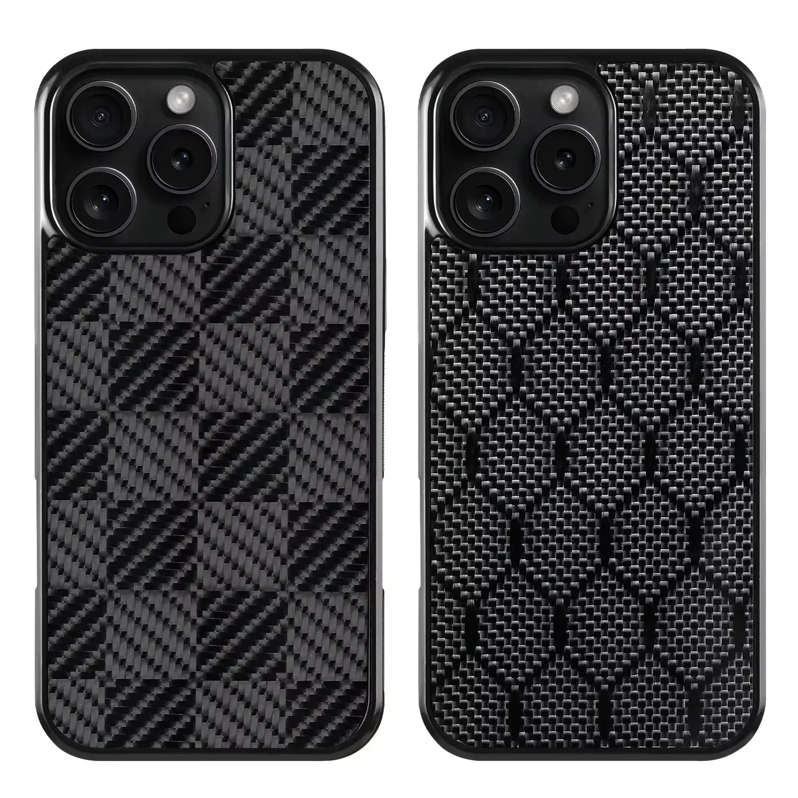 Rugged Magnetic Shockproof iPhone Case — Square Honeycomb Carbon Fiber Texture, Full Coverage Anti-Fingerprint Dustproof Matte Protective Cover
