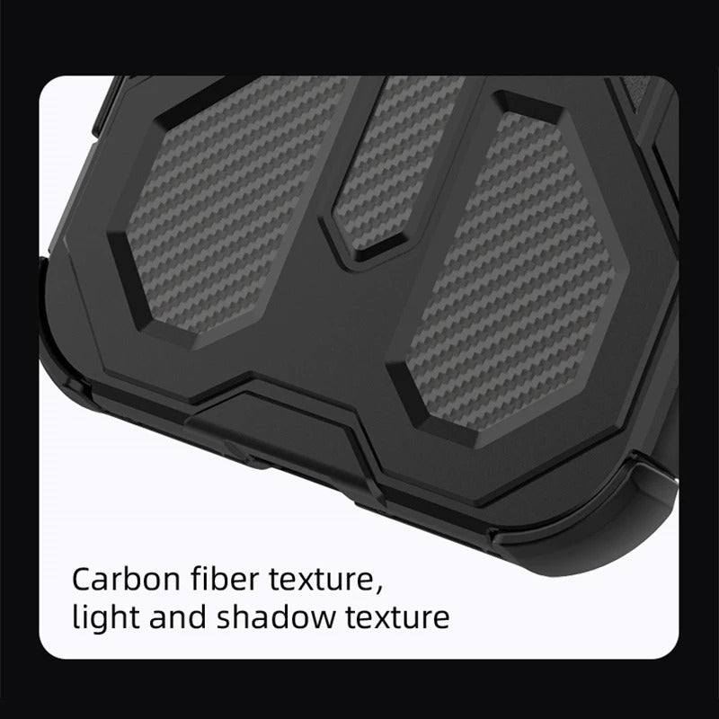 Rugged Magnetic iPhone Case Shockproof Heavy Duty Protection — Hard PC Dual Layer Armor Cover, Kickstand Support, Anti-Fingerprint, Dustproof, Non-Slip