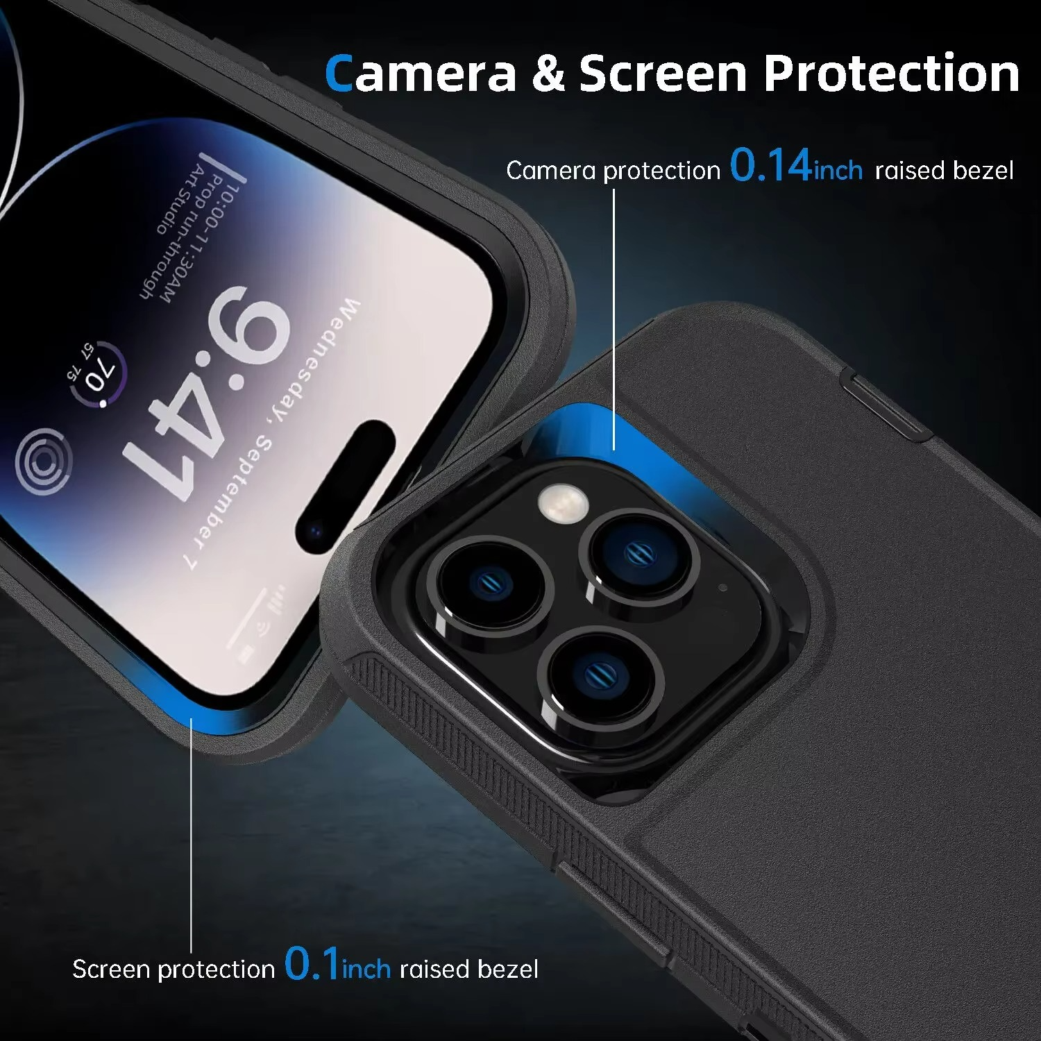 Rugged iPhone 3-in-1 Heavy Duty Armor Case — Full Body Shockproof Dual Layer Protection with Belt Clip, Anti-Fingerprint Scratch-Resistant Non-Slip Design