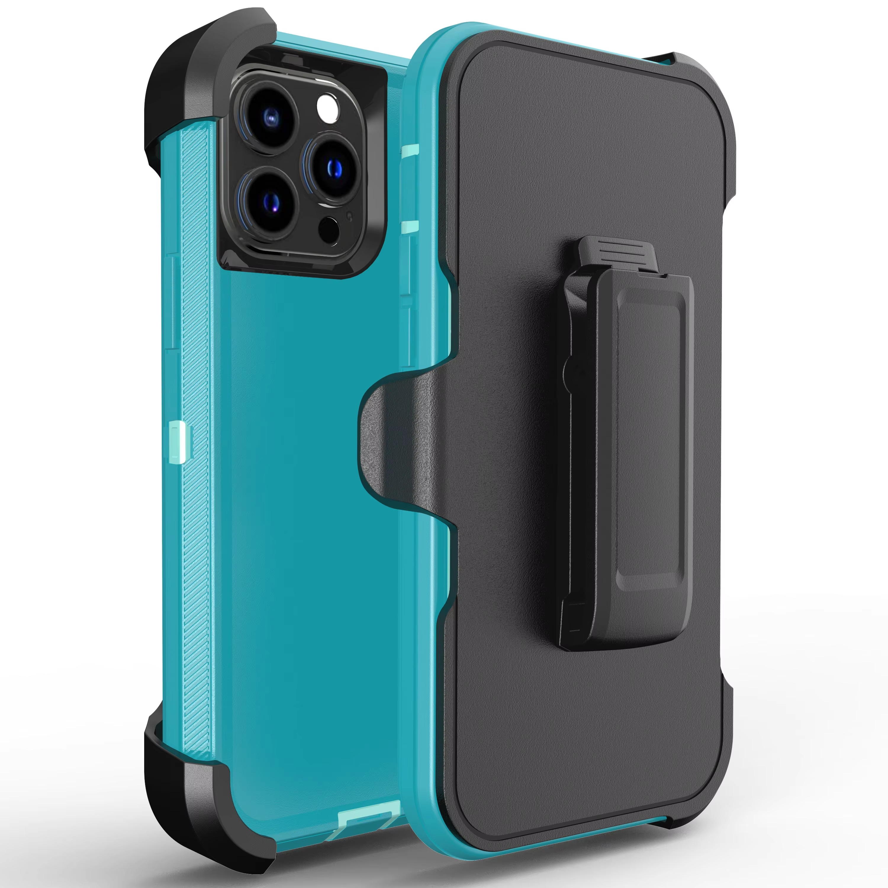 Rugged iPhone 3-in-1 Heavy Duty Armor Case — Full Body Shockproof Dual Layer Protection with Belt Clip, Anti-Fingerprint Scratch-Resistant Non-Slip Design