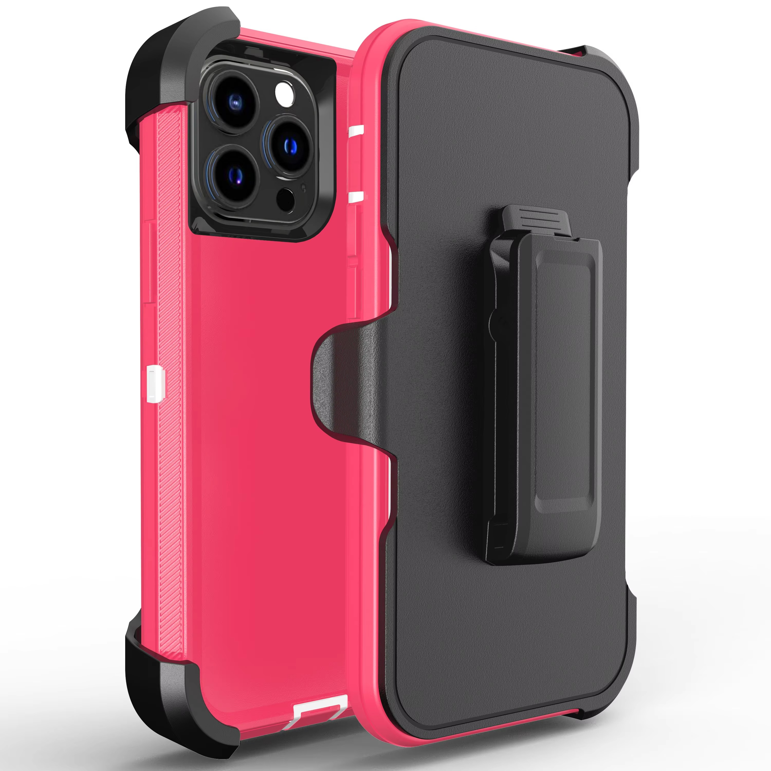 Rugged iPhone 3-in-1 Heavy Duty Armor Case — Full Body Shockproof Dual Layer Protection with Belt Clip, Anti-Fingerprint Scratch-Resistant Non-Slip Design