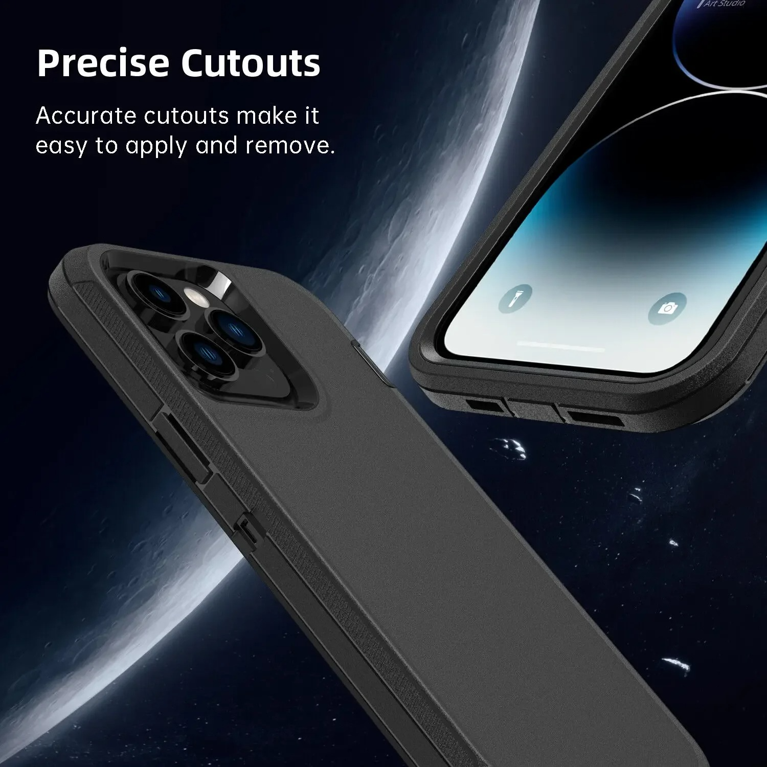 Rugged iPhone 3-in-1 Heavy Duty Armor Case — Full Body Shockproof Dual Layer Protection with Belt Clip, Anti-Fingerprint Scratch-Resistant Non-Slip Design