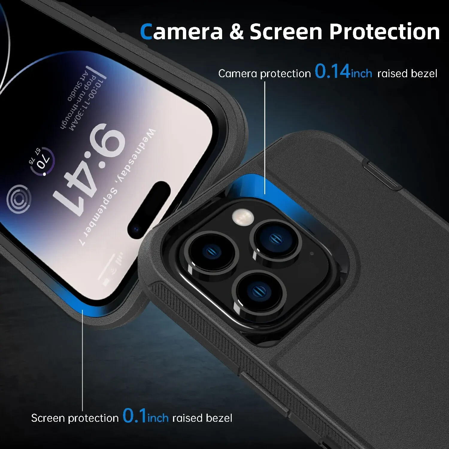 Rugged iPhone 3-in-1 Heavy Duty Armor Case — Full Body Shockproof Dual Layer Protection with Belt Clip, Anti-Fingerprint Scratch-Resistant Non-Slip Design