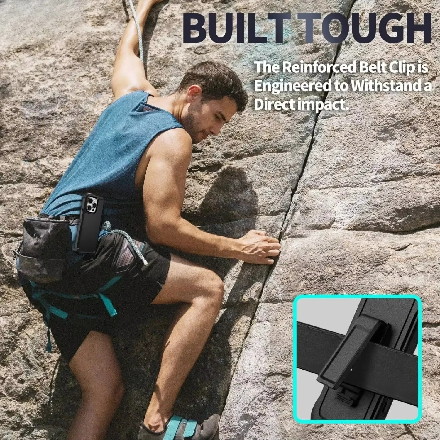 Rugged iPhone 3-in-1 Heavy Duty Armor Case — Full Body Shockproof Dual Layer Protection with Belt Clip, Anti-Fingerprint Scratch-Resistant Non-Slip Design