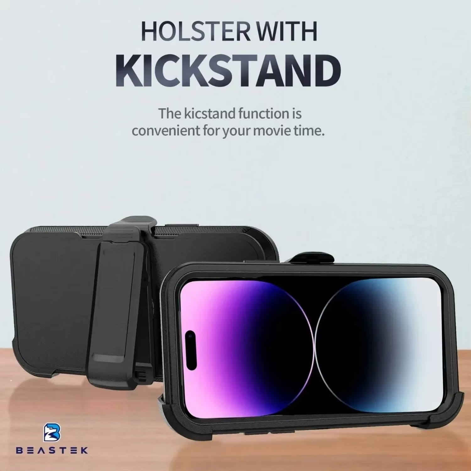 Rugged iPhone 3-in-1 Heavy Duty Armor Case — Full Body Shockproof Dual Layer Protection with Belt Clip, Anti-Fingerprint Scratch-Resistant Non-Slip Design