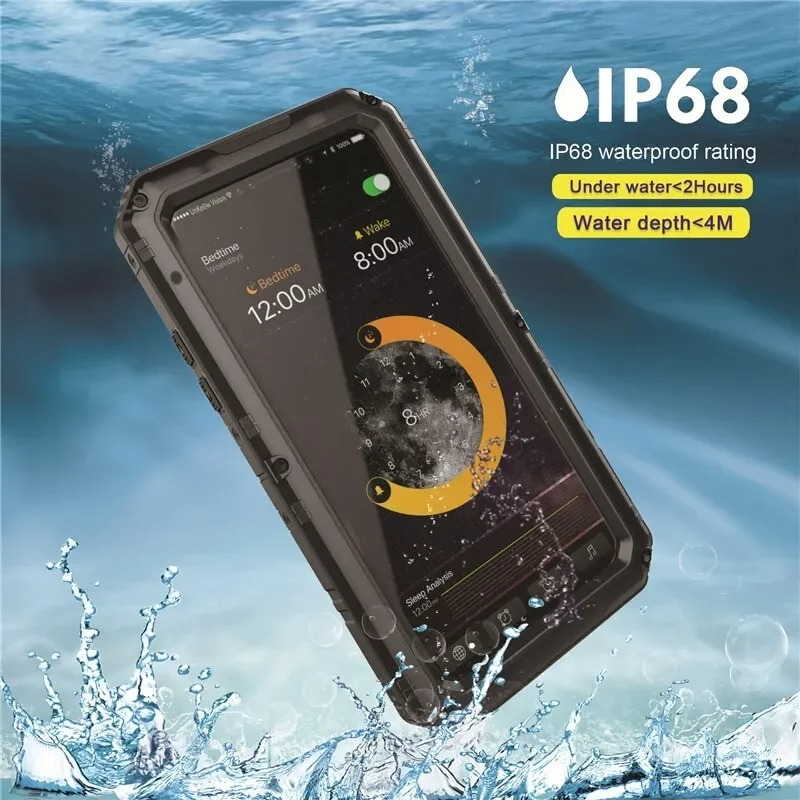 Rugged iPhone Case IP68 Waterproof Armor Cover — 360° Full Body Protection, Heavy Duty Aluminum Metal Frame, Shockproof Dustproof Scratch-Resistant Design