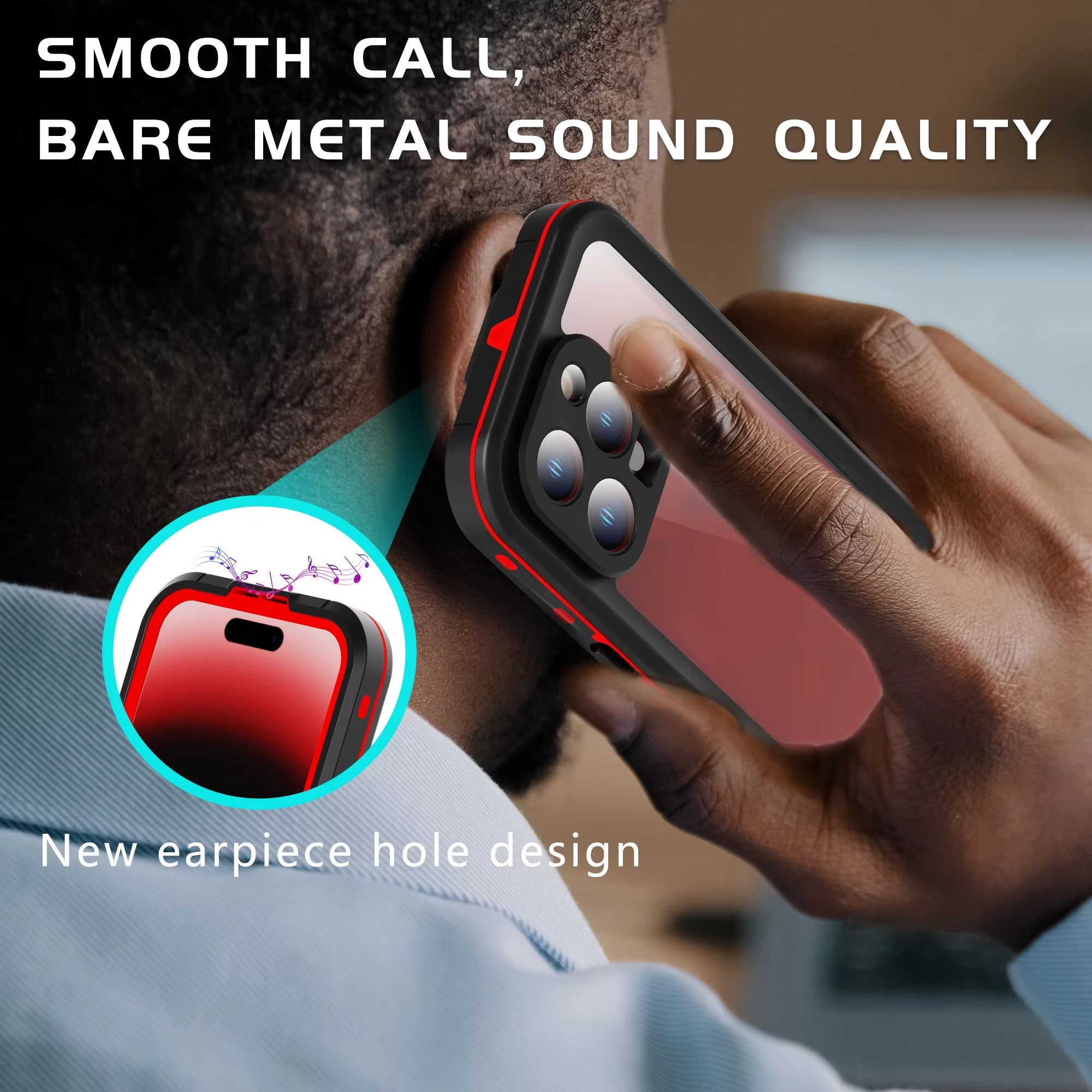 Rugged iPhone Case Shellbox Ultra-Thin Clear Cover — IP68 Waterproof Design with Hanging Rope, Transparent Anti-Fingerprint Scratch-Resistant Protection