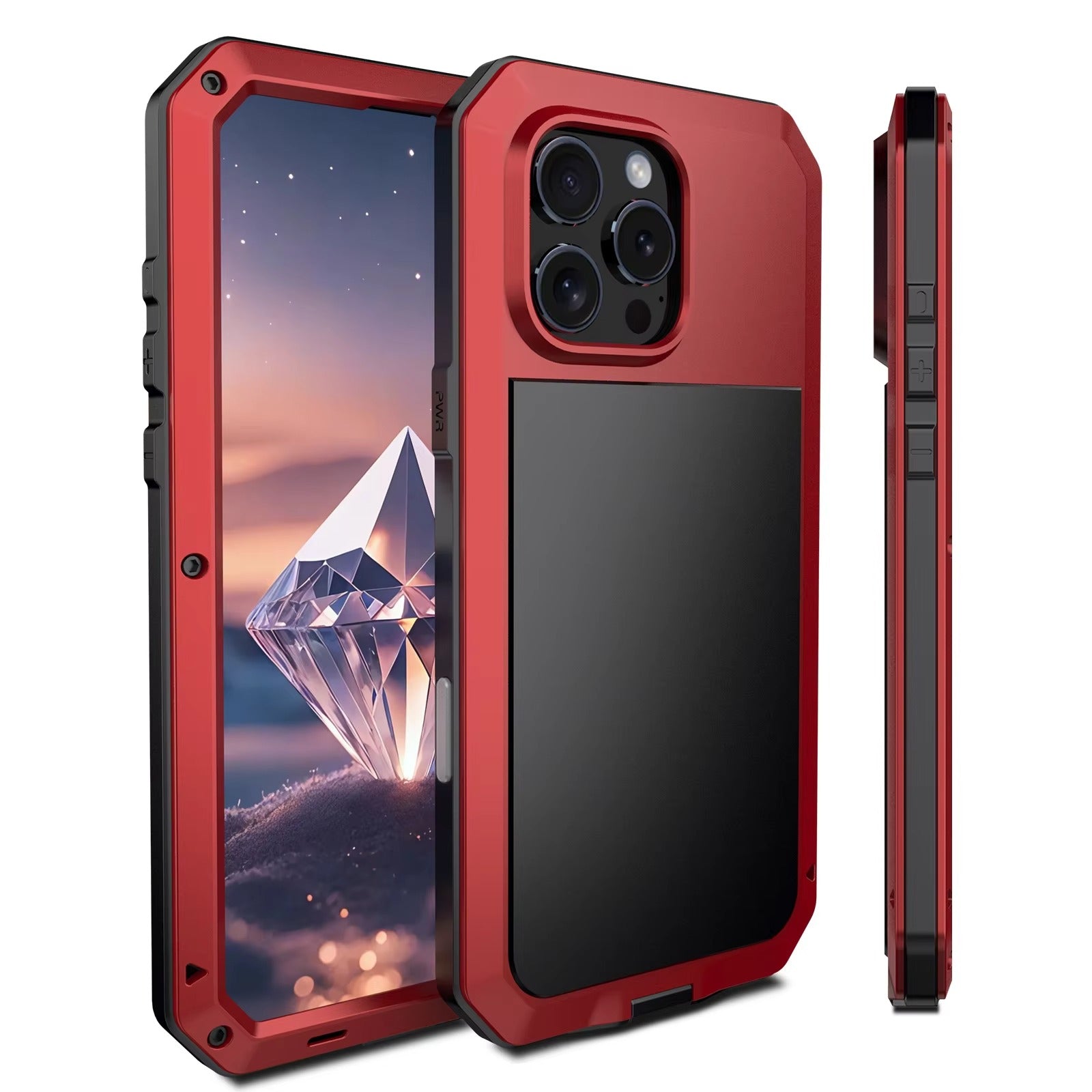 Rugged iPhone Case — Heavy-Duty Metal Aluminum Armor Cover with Tempered Glass, Shockproof Dual-Layer Protection, Non-Slip Outdoor Military Design