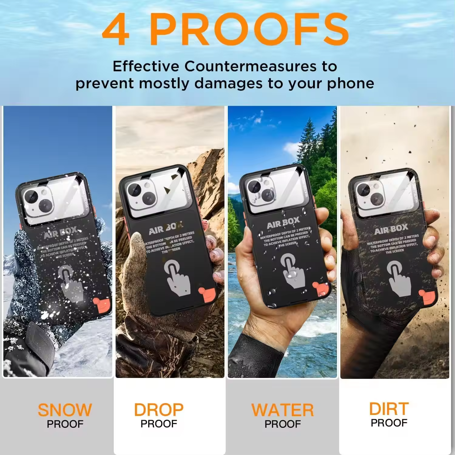 Rugged iPhone IP68 Waterproof Case — Underwater Photography Full Protection, Dropproof Dustproof Design for Outdoor Swimming and Diving