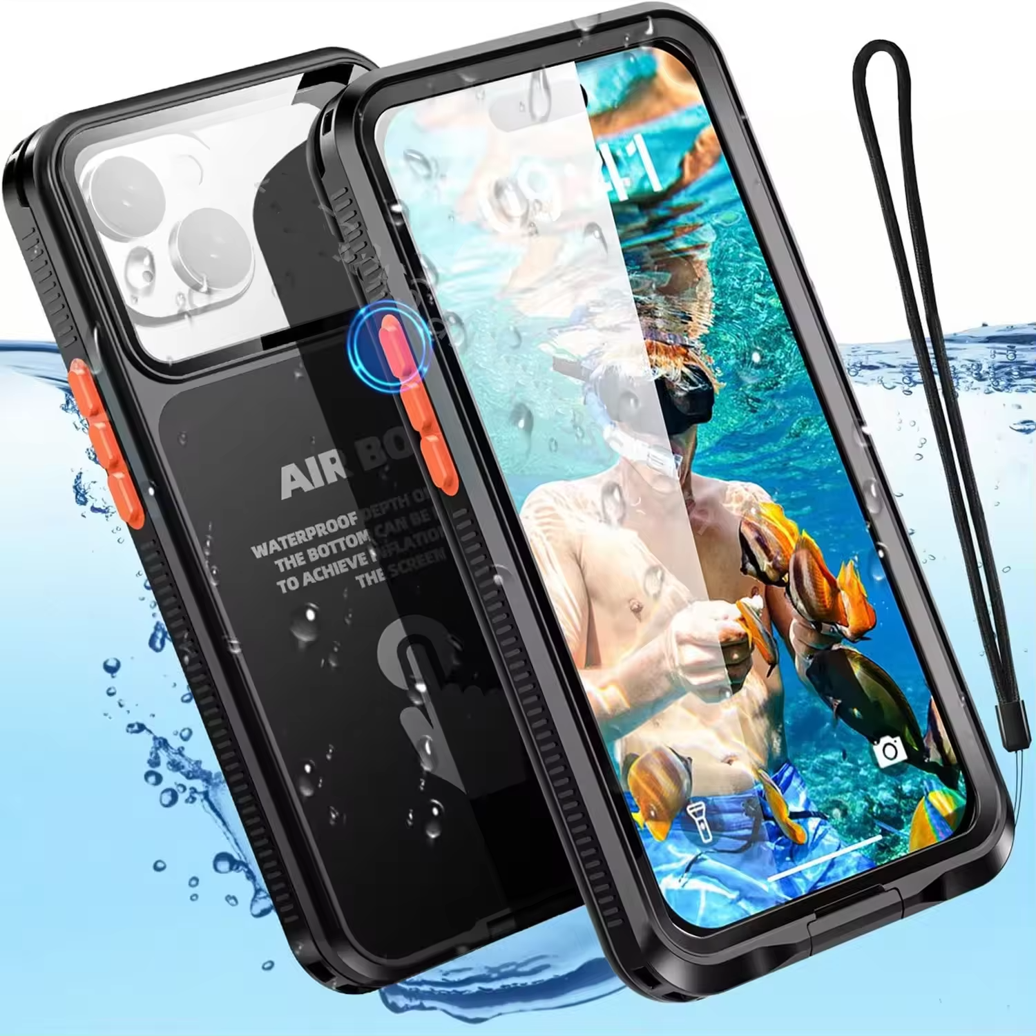 Rugged iPhone IP68 Waterproof Case — Underwater Photography Full Protection, Dropproof Dustproof Design for Outdoor Swimming and Diving