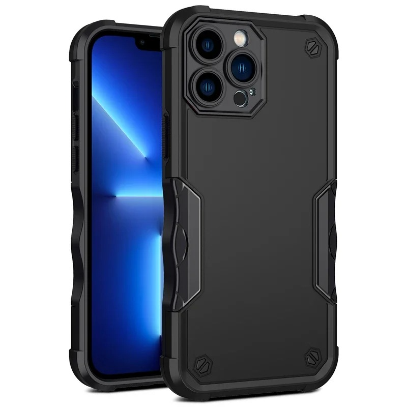 Rugged iPhone Shockproof Armor Case — Hybrid Dual Layer Protective Cover, Heavy Duty Full Body Design, Anti-Fingerprint Scratch-Resistant Finish