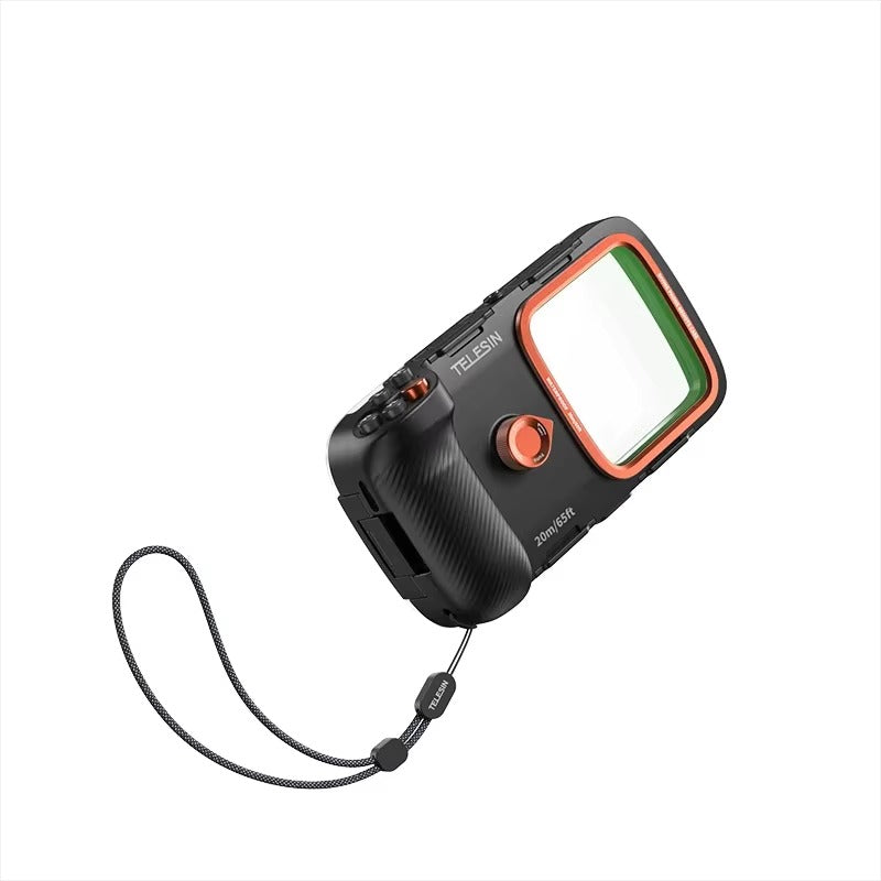 Rugged iPhone Waterproof Case for Diving — TELESIN 20m/65ft Underwater Housing with Bluetooth Photo & Video Control, Full Coverage IP68 Surfing & Snorkeling Protection