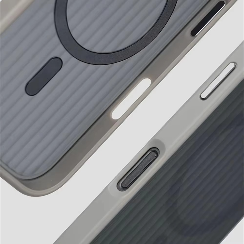 Luxury Corrugated Pattern iPhone Case — Magnetic Magsafe Wireless Charging Cover, Shockproof Hard PC, Non-Slip Matte Finish, Anti-Fingerprint, Dustproof