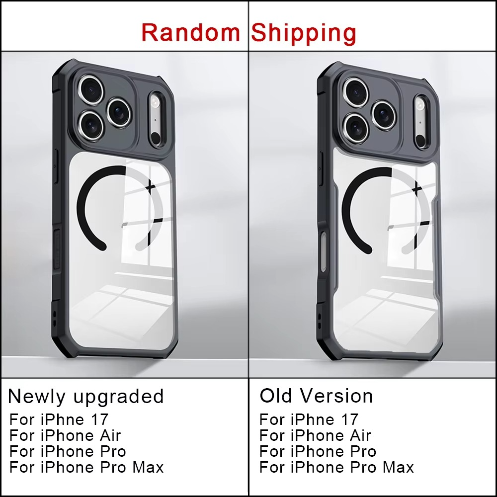 Shockproof Magnetic Clear iPhone Case — Acrylic + TPU Hybrid Back Cover with Anti-Fingerprint Grip and Camera Protection