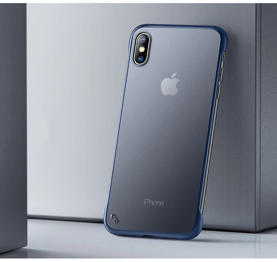 Ultra-Slim iPhone Case Frameless Matte Back Cover — TPU Edge with Hard PC Shell, Lightweight Anti-Fingerprint Design, Scratch-Resistant Non-Slip Protection