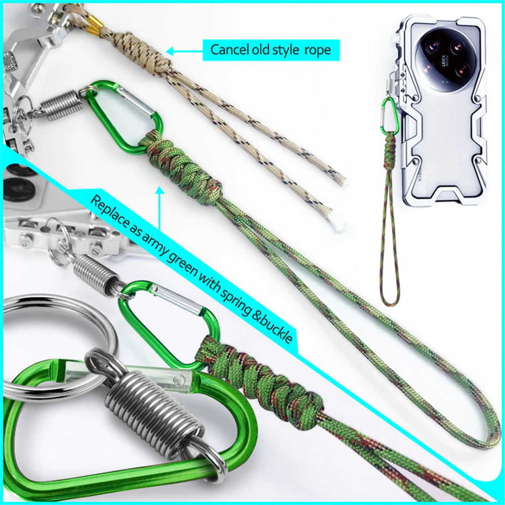 Rugged iPhone Case Aluminum Alloy Bumper Frame — Lightweight Metal Armor Cover, Shockproof Protective Shell with Smooth Edges and Included Lanyard