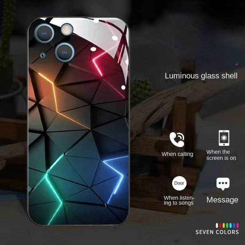 Luxury iPhone LED Luminous Case — Smart Voice-Activated Light Up Back Cover, Stylish Shockproof Design, Durable Protective Finish