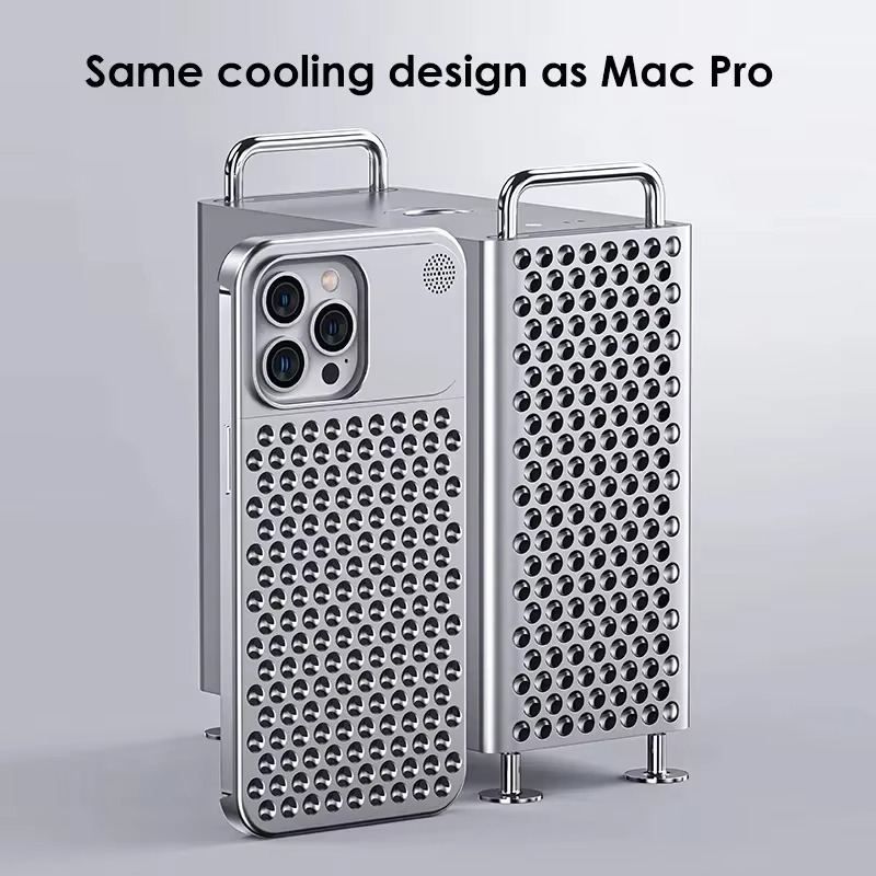 Premium iPhone Metal Heat Dissipation Case — Hollow Aluminum Alloy Shockproof Cover, Rimless Cooling Design with Fragrance Feature, Anti-Fingerprint Scratch-Resistant